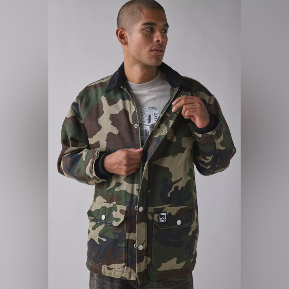 Obey Norton Barn Coat, woodland camo